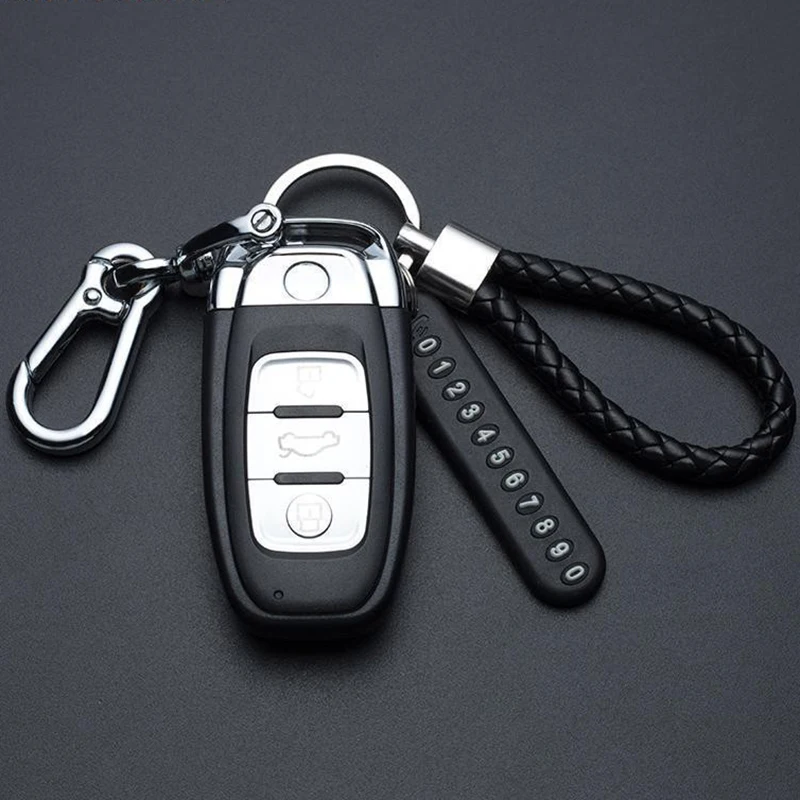 anti lost car key pendant split rings keychain phone number card keyring auto vehicle key chain car outdoor climbing accessories free global shipping