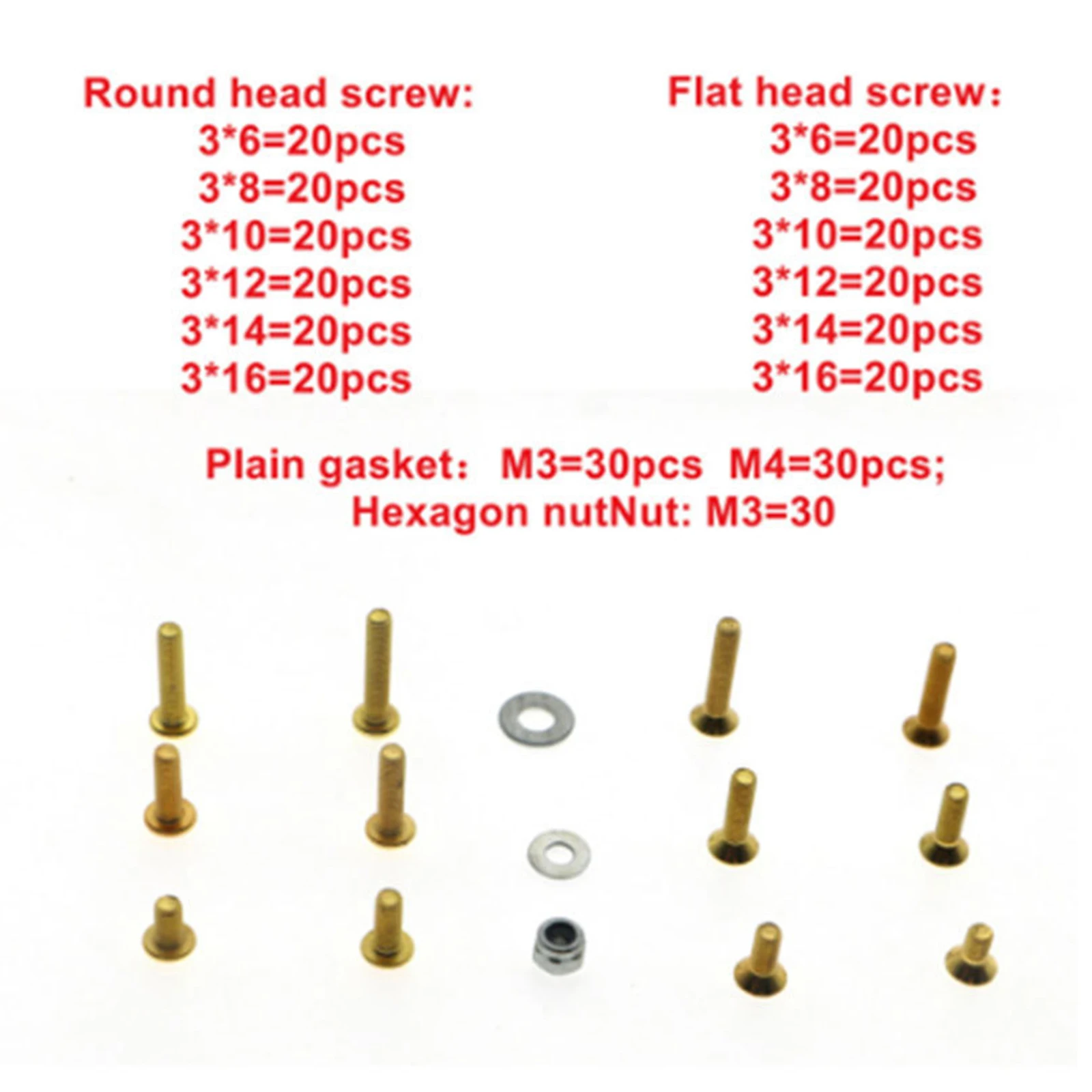 

330pcs Metal Screws Nuts in Box Fit for 1:10 1:8 Scale RC Off-Road Crawler
