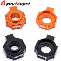 motorcycle cnc rear chain adjuster axle blocks for sx sxf xc xcf exc excf xcw xcfw 85 125 150 200 250 300 350 450 525 530
