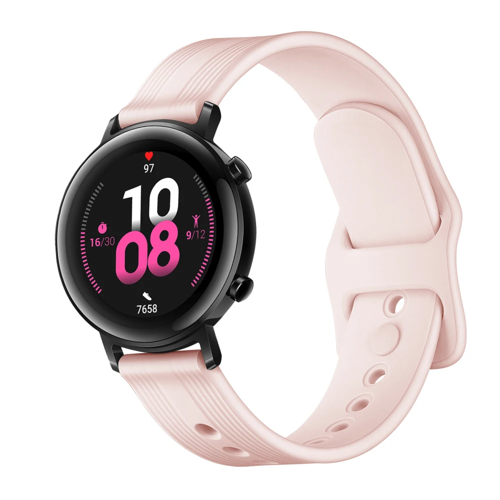 Ремешок силиконовый для Huawei GT 2 42 мм браслет Garmin vivoactive Amazift Bip band Amazfit GTR smart Galaxy Active 20