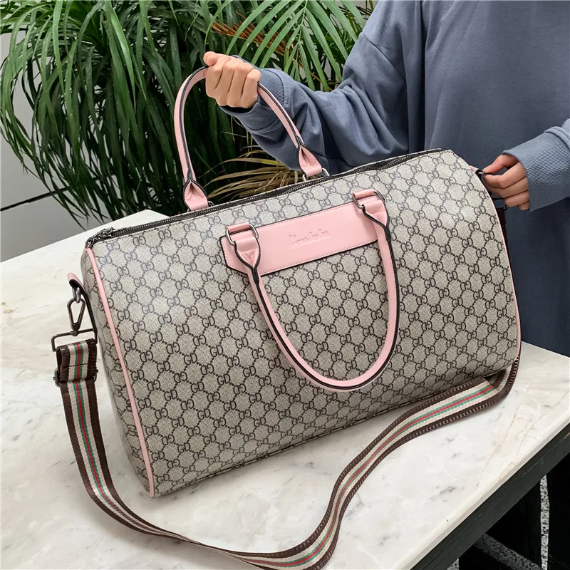 

YILIAN Vintage print travel bag large capacity fashionable versatile handbag simple fitness swimming shoulder bag