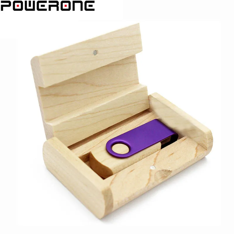 POWERONE вращающийся металлический деревянный usb + ручка накопитель 4 ГБ 8 16 32 64 Usb флеш
