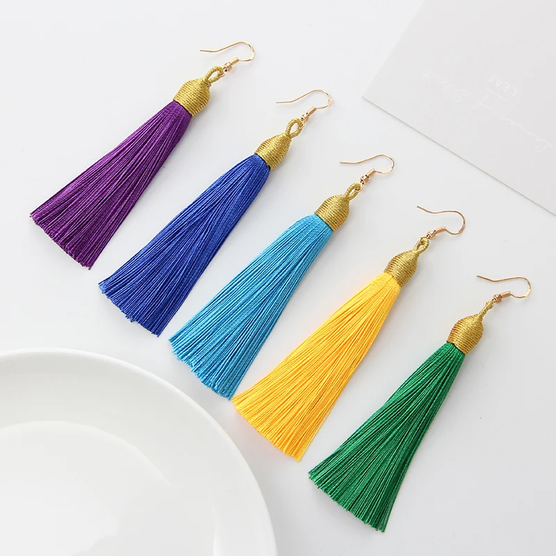 2019 новые серьги с подвеской женские модные в стиле бохо длинные кисточками Ретро