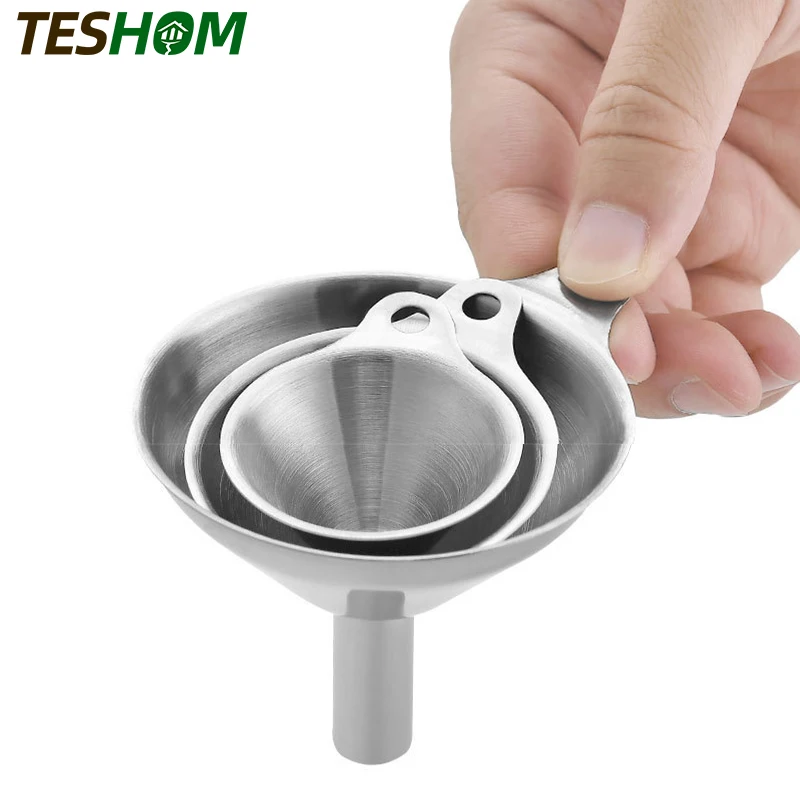 3 шт. Воронка из нержавеющей стали кухонная масляная воронка для жидкости