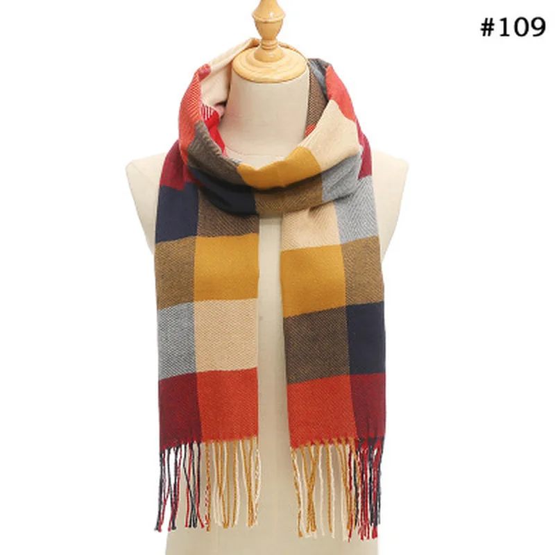 

Fashion Winter Women Scarf Plaid Warm Scarf for Women Wool Scarves Casual Scarfs Cashmere Female Shawl Wrap Blanket