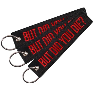 Брелок для ключей, 3 шт.лот, с вышивкой, черный с красным, но DID YOU DIE