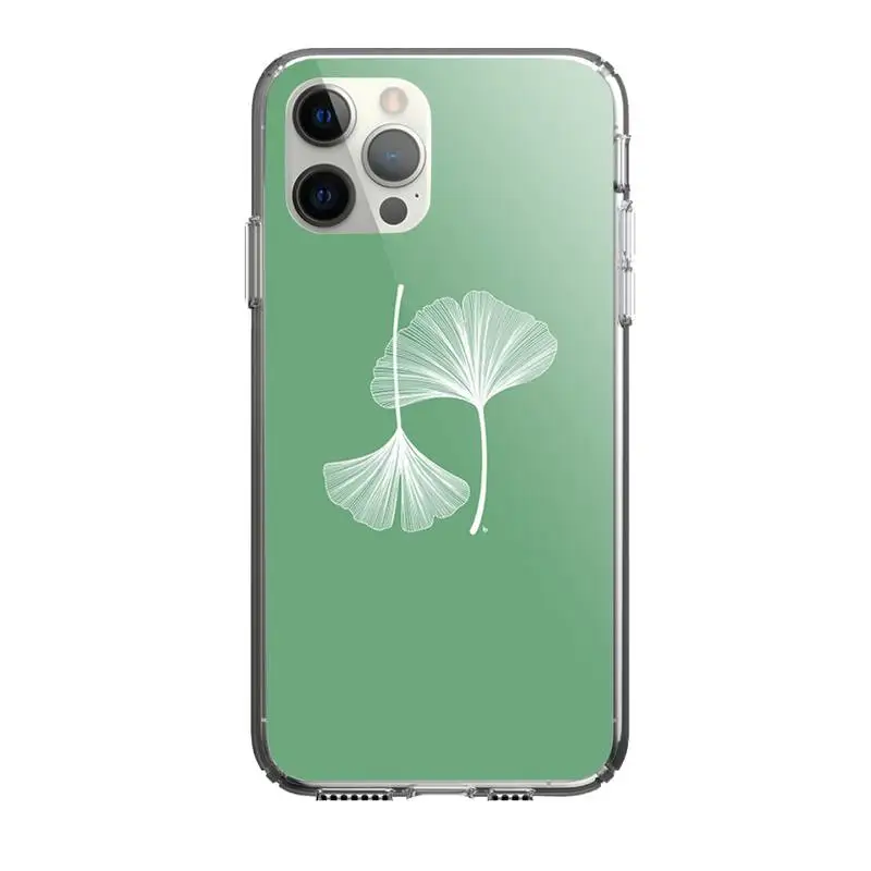 

Simplicity Plant Phone Case For Iphone 5 6 7 8 11 12 Plus XR X XS SE2020 11/12PRO Max Transparent Cases