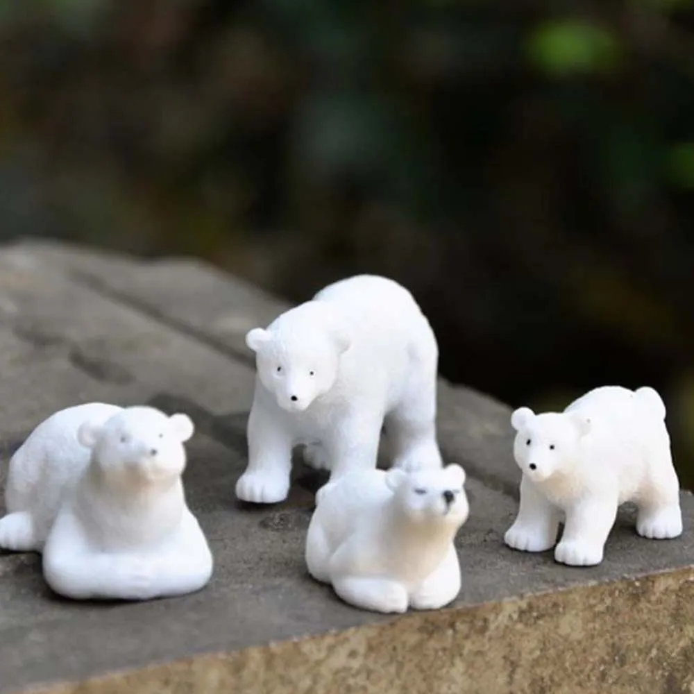 Миниатюрные фигурки мини-полярного медведя 1 шт. сказочное украшение для сада