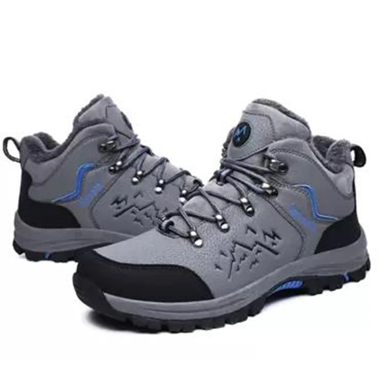 Мужские зимние походные ботинки бархатные теплые сапоги водонепроницаемая