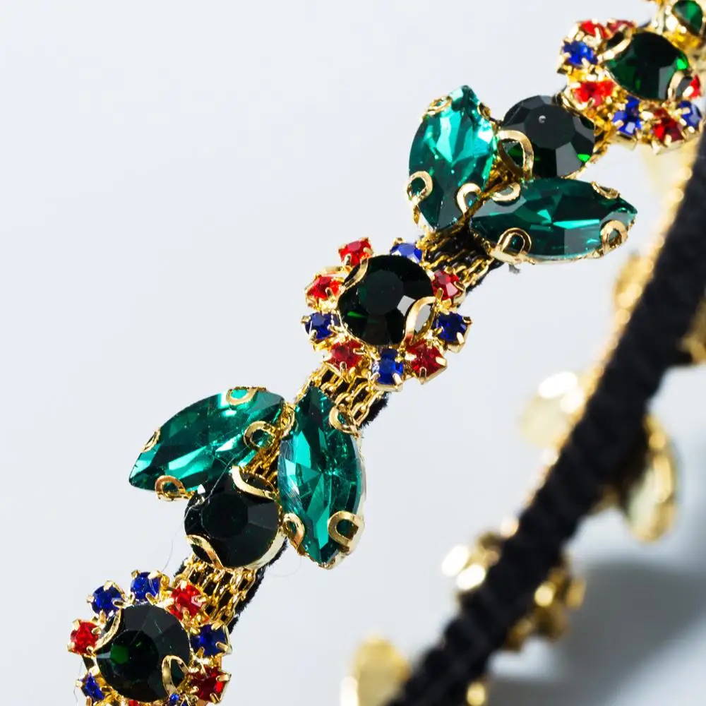 2020 модные с цветочным узором из стразов и повязка на голову цветной ободок