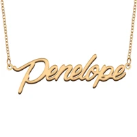 penelope name necklace for women stainless steel jewelry 18k gold plated nameplate pendant femme mother girlfriend gift