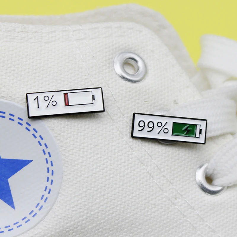 Модные металлические эмалированные броши на батарейках процент 99% 1% зеленый