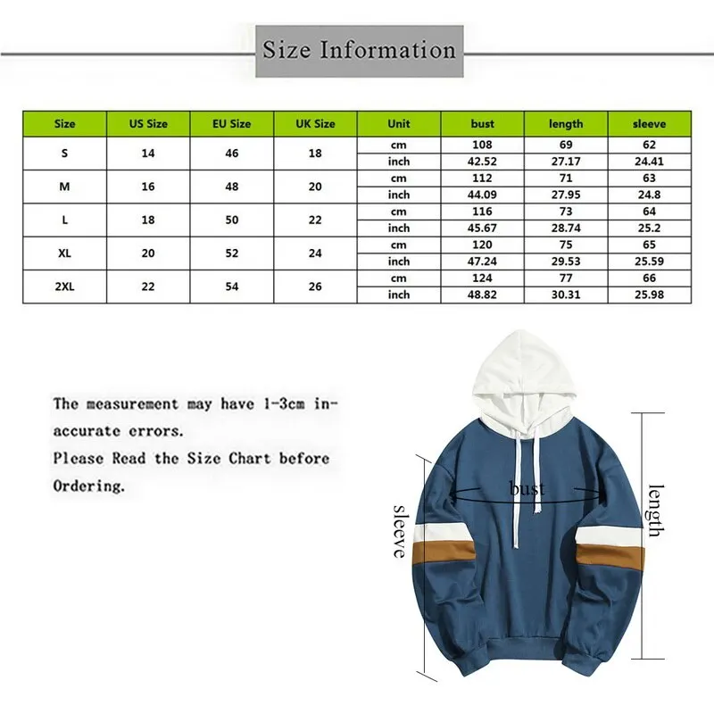 

New Men's Outwear Casual Patchwork Slim Fit Hoodie Outwear Blouse M13 Sweatshirt Hip Hop Color Block Autumn Mens Tops Hoody 2020