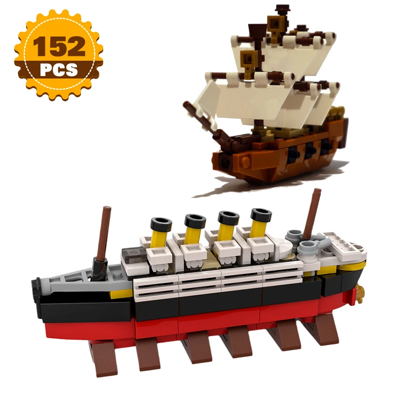 Moc Technic Mini Titanic Giant Cruise Ship Industrial Building Blocks Construction Set for Boys Assembling Children Toys Gifts