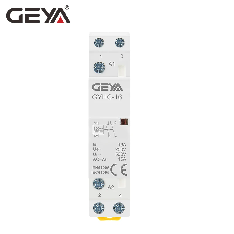 2P 16A 2NO220V GEYA 2P 16A 1NO1NC& 2NO& 2NC бытовой AC модульный контактор 220 в 230 В автоматический контактор на din-рейке - Цвет: 2P 16A 2NO220V