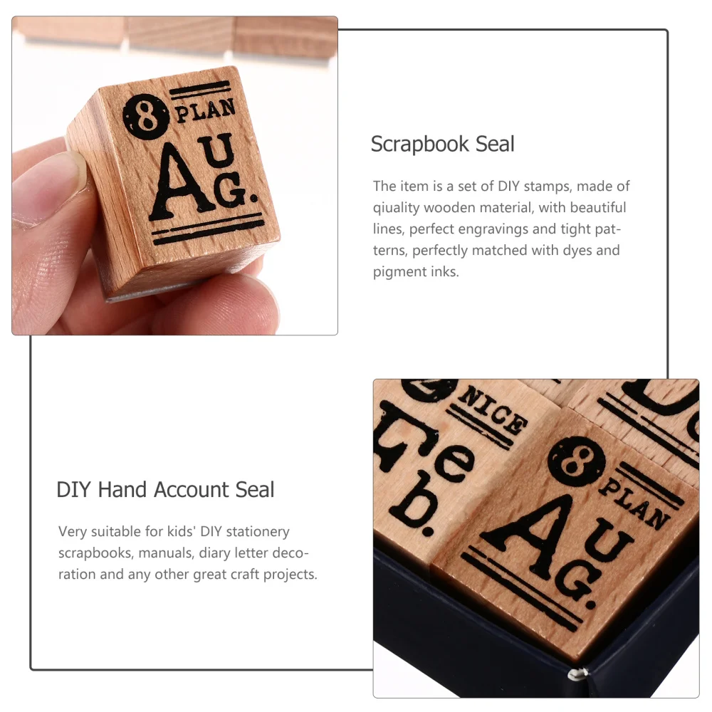 

1 Set of 14 Pcs DIY Decorative Stamper Wooden Seals DIY Scrapbook Seal Stamps