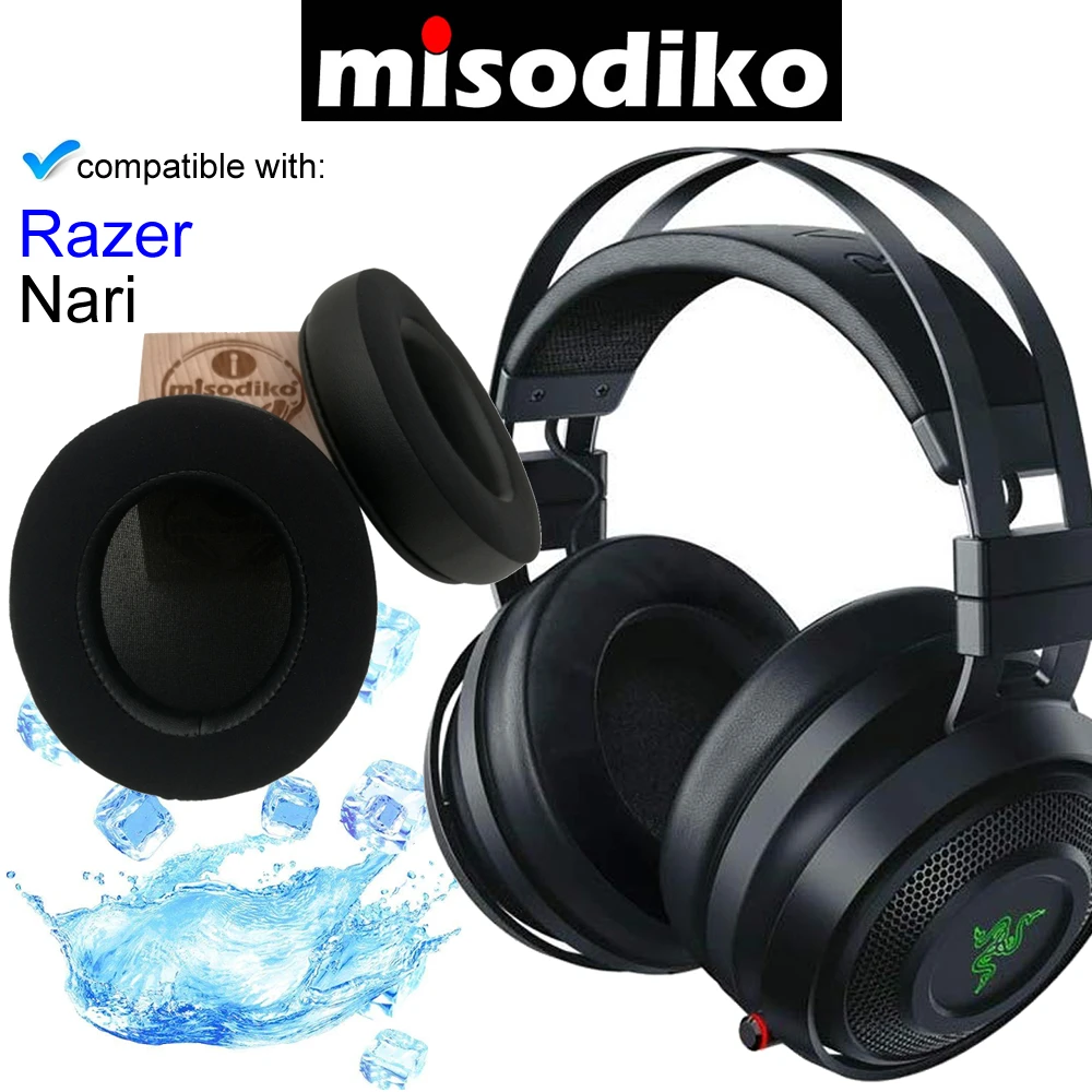 misodiko Replacement [Upgraded Cooling Gel] Oval Ear Pads Cushion - for Razer Nari Ultimate 7.1 Wireless / Wired Gaming Headset |