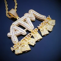 iced out letters atm addicted to money pendant necklaces 2 colors aaa zircon mens hip hop jewelry gifts
