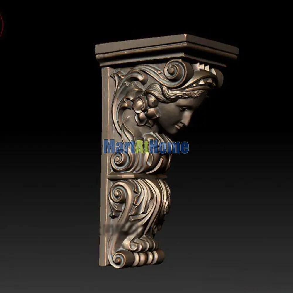 Европейская скульптура модель богиня компонент 3D STL файл круглая резьба чертеж