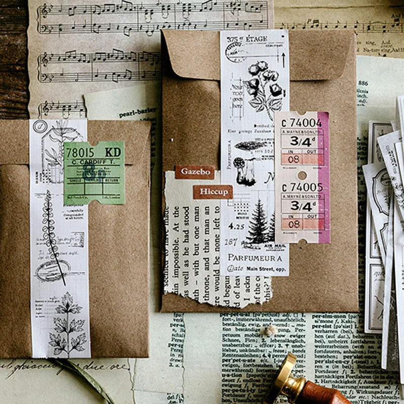 

30 листов, Длинные Ретро наклейки «сделай сам»