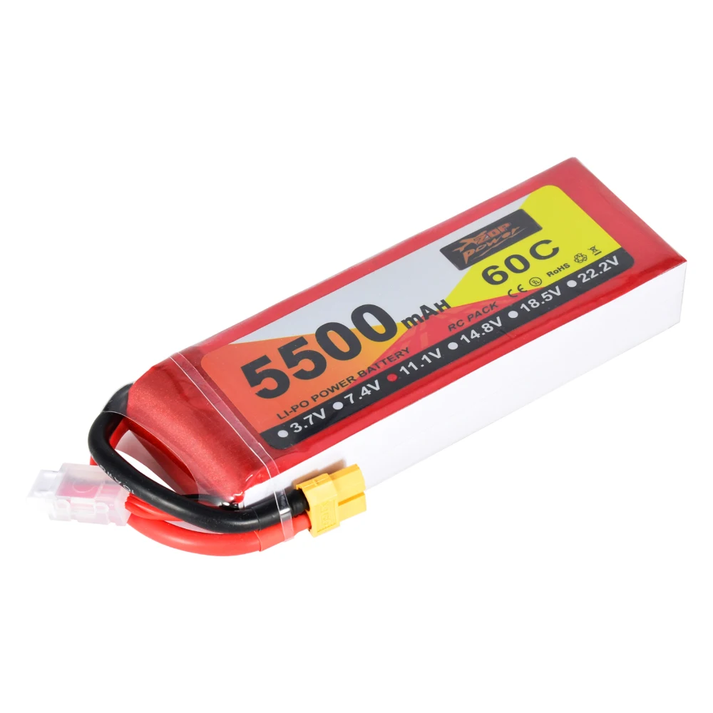 Хорошее качество ZOP Power 11 1 В 5500 мАч 60C 3S Lipo батарея XT60 разъем для радиоуправляемого