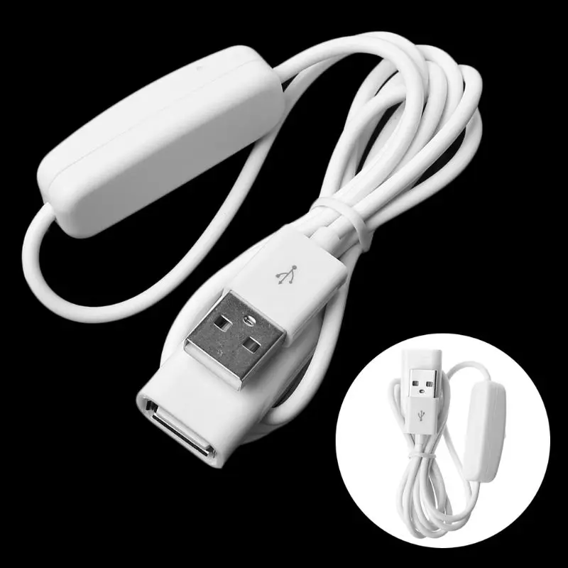 Белый кабель USB Папа мама 1 шт. 2 м с переключателем Удлинительный тумблер для