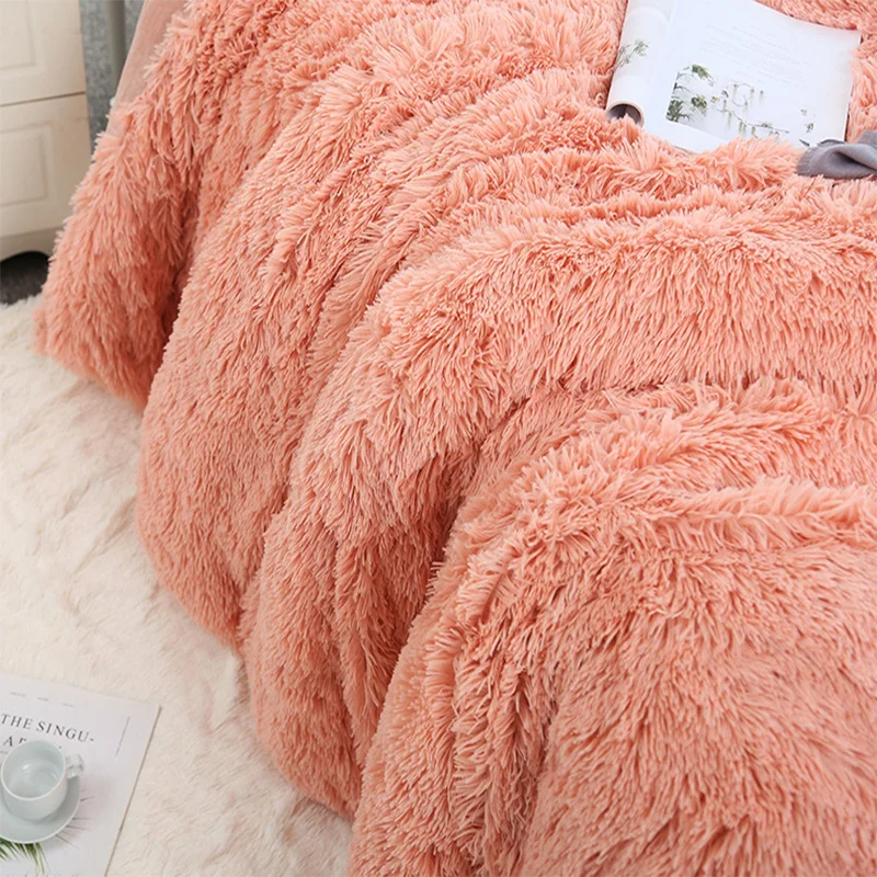 160*200cm Elegant Throw Blanket for Bed Sofa Bedspread Long Shaggy Soft Warm Bedding Sheet Air Conditioning | Дом и сад
