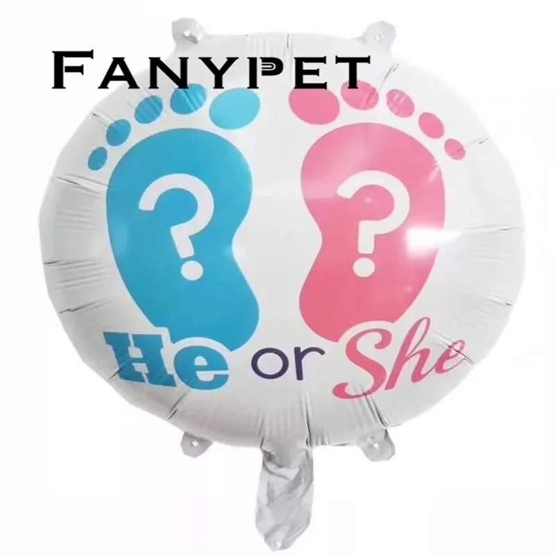 10 шт. 18 дюймов круглой формы &quotон или она&quot фольги Воздушные шары пол показать