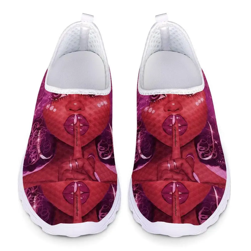 

African Black Girl Women's Custom pattern Sneakers Breathable Mesh Summer Shoes For Women Walking Shallow Non Slip Casual Shoes