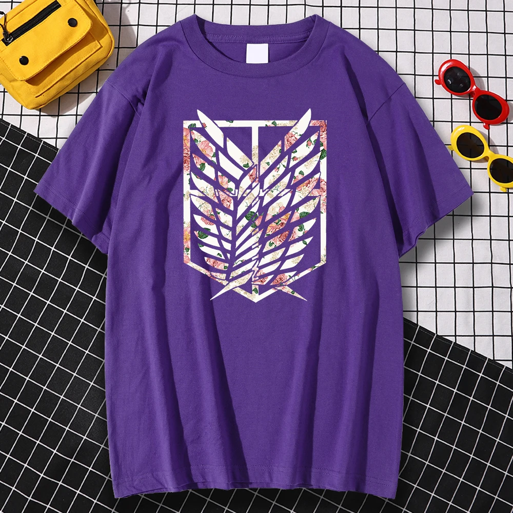 

Attack On Titan Animeprint T Shirts For Men Large Size Soft T-shirts Spring Summer Short Sleeved Crewneck Fashion Mans Tshirts