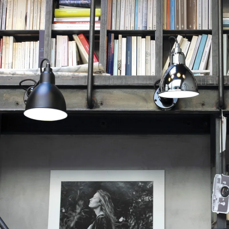 Нордическая Минималистичная железная настенная лампа E27 Длинный складной