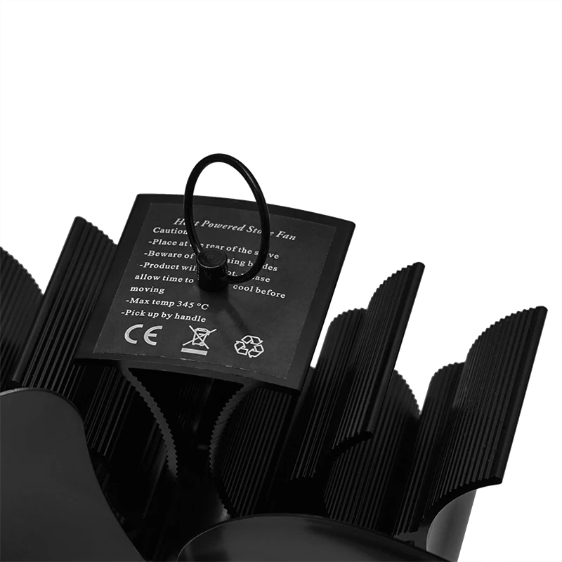 

4 Blade Black Fireplace Heat Powered Stove Fan Log Wood Burner Eco Friendly Quiet Fan Home Efficient Heat Distribution