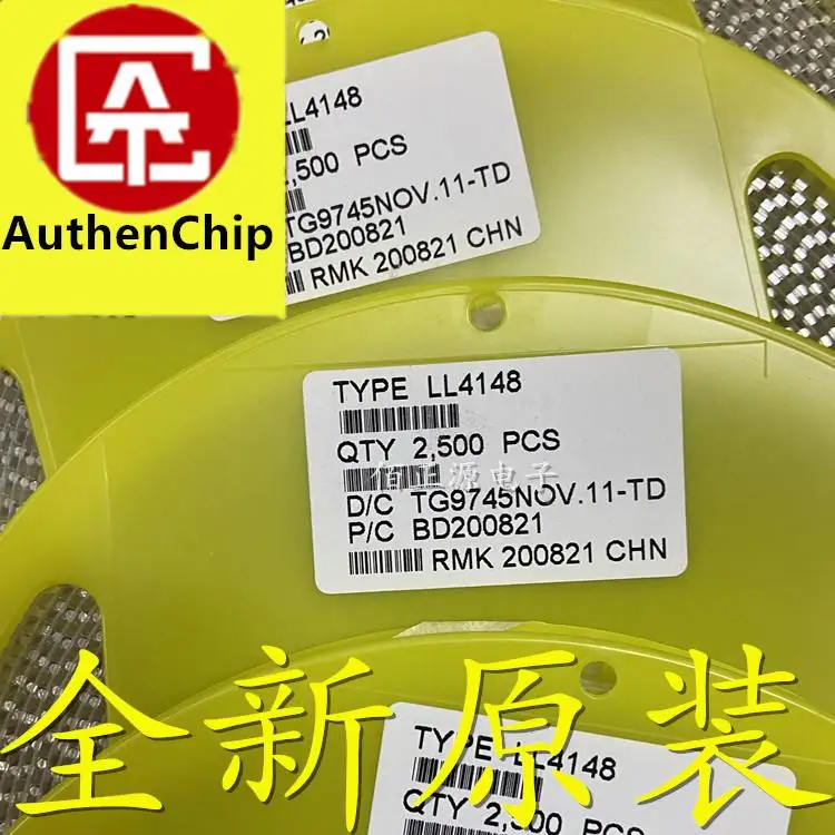 10 шт., 100% оригинальные новые фонарики, 1206 SMD, импульсный диод LL4148/1N4148, зеркальная цилиндрическая стеклянная трубка (50 шт.)