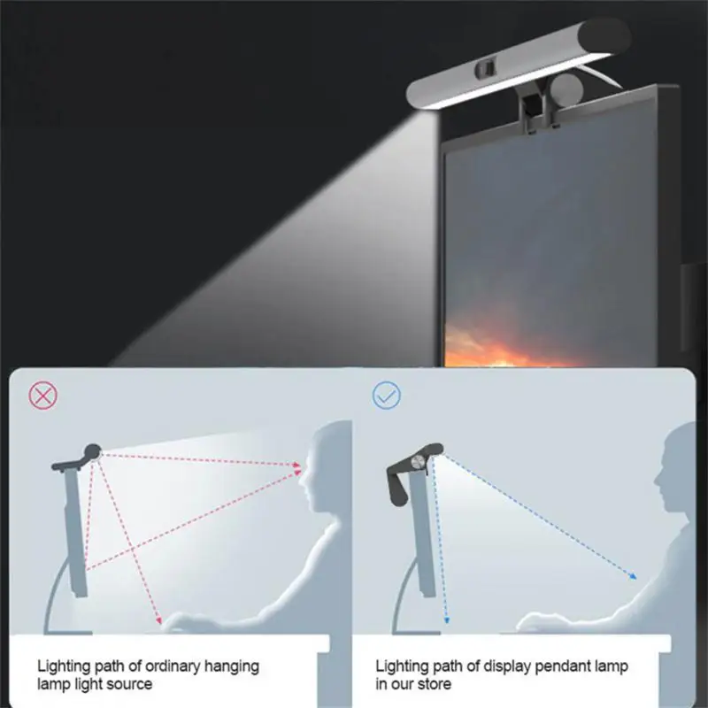 Screen LED Bar Desk Lamp PC Computer Laptop Hanging Light With 1080P Webcam Office Study Reading For LCD Monito | Компьютеры и офис