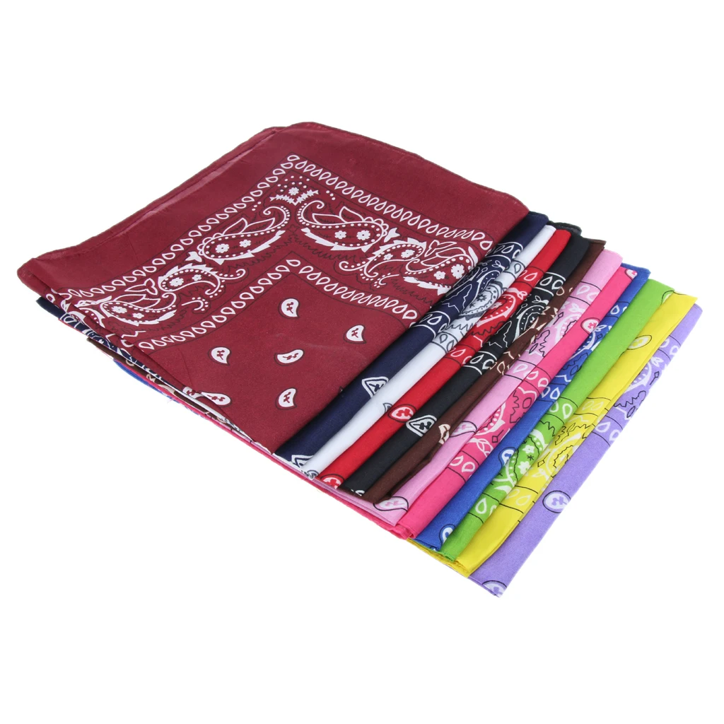 

Unisex Cotton Bandana Headwear Cowboy Headband Wrist Wrap Headtie 55x55cm