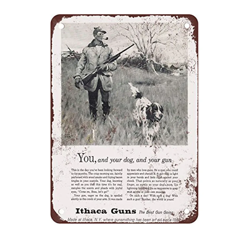 ZJY You Your Dog and Gun винтажные металлические плакаты Bar домашний декор для кофейни и