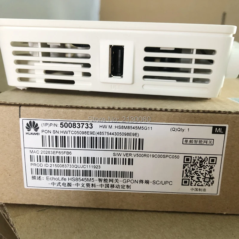 80 шт. 2 коробки 40 в картонной коробке Huawei HS8545M5 GPON ONU ONT 1GE + 3FE 1TEL USB Wifi интерфейс SC UPC