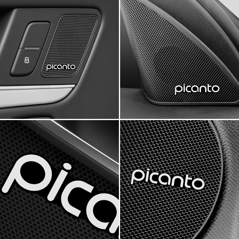 4 шт. 3D алюминиевый динамик стерео значок эмблема наклейка для KIA Picanto 2017 2018 2019