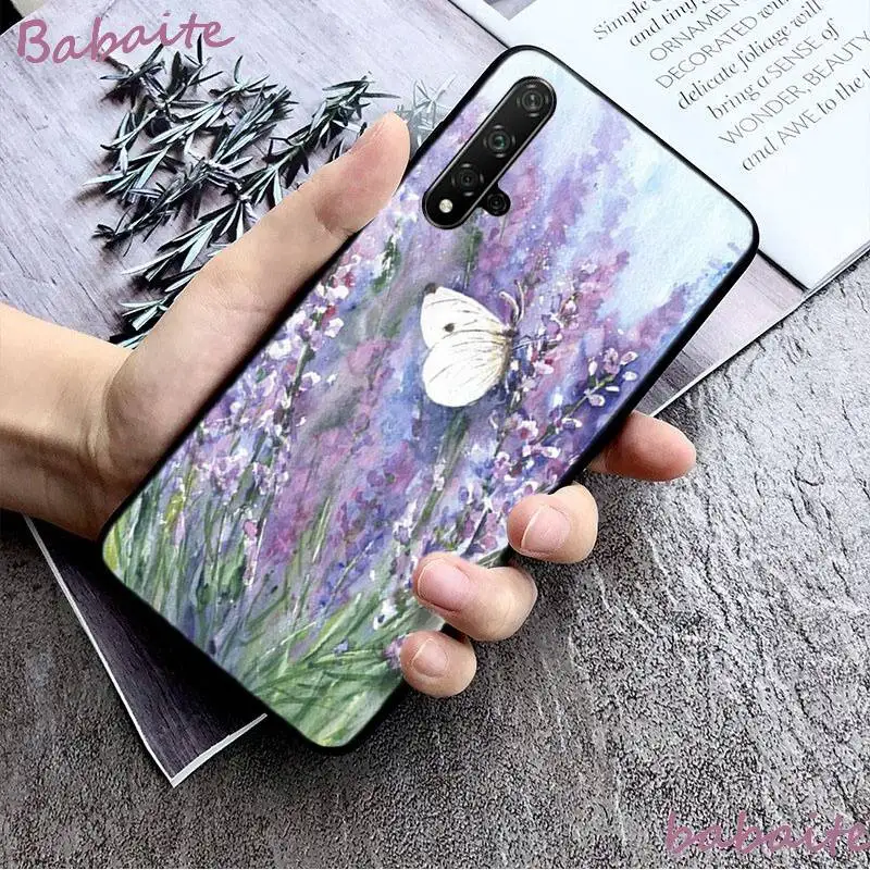 Babaite New art watercolor romantic lavender flowers PhoneCase for Huawei NOVA3I 3E 4 4E 5 5I PRO Y5 PRIME Y6 PEIME 2018 2019 | Мобильные