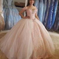 off shoulder prom ball gown quinceanera dresses lace appliques beaded crytal plus size sweet 16 dress vestidos