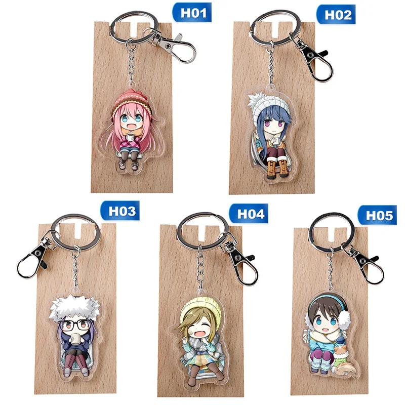 Аниме Yuru Camp акриловый брелок игрушка фигурка сумка Подвеска двухстороннее