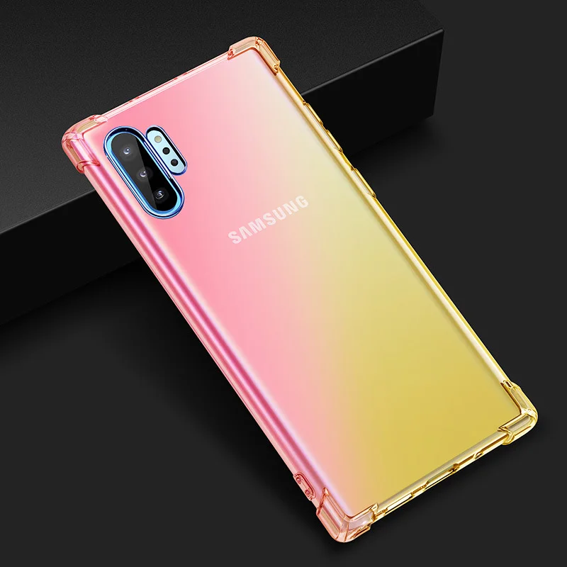 for Samsung Note 10 Plus Case Gradient Soft Silicone Shockproof full Protective Phone Cases Galaxy 9 S10e | Мобильные телефоны и