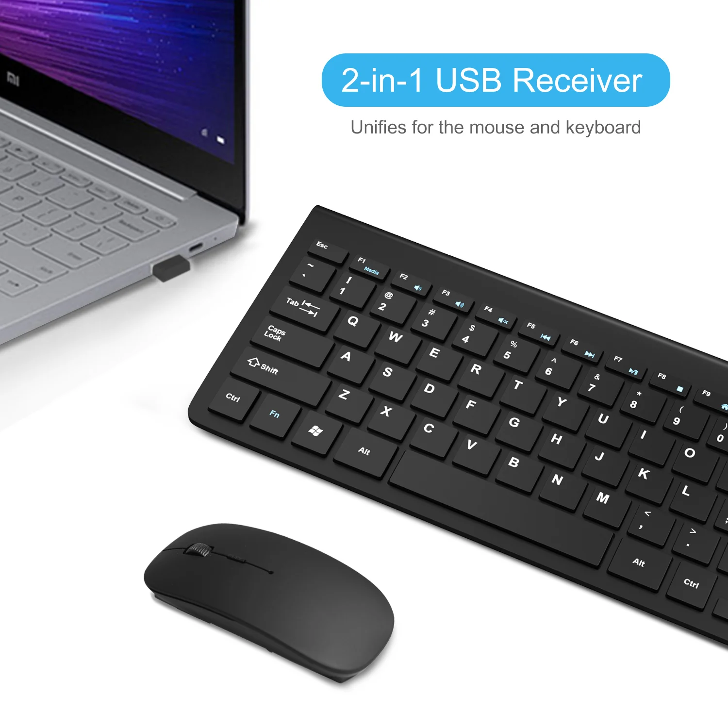 Беспроводной клавиатура и Мышь 2 4G мини USB комбо Бесшумная эргономичная с набор
