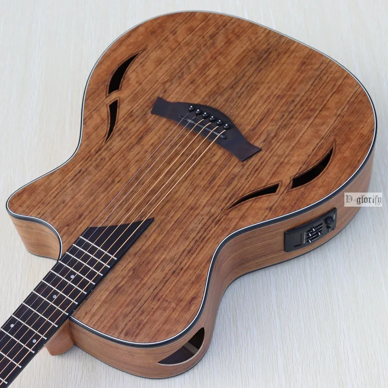 Хорошее качество Специальный стиль hickory деревянная электроакустическая гитара