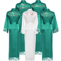 silk satin lace robes bridesmaid bride robe bridesmaid robes women bridal robes wedding long robe bathrobe green robe