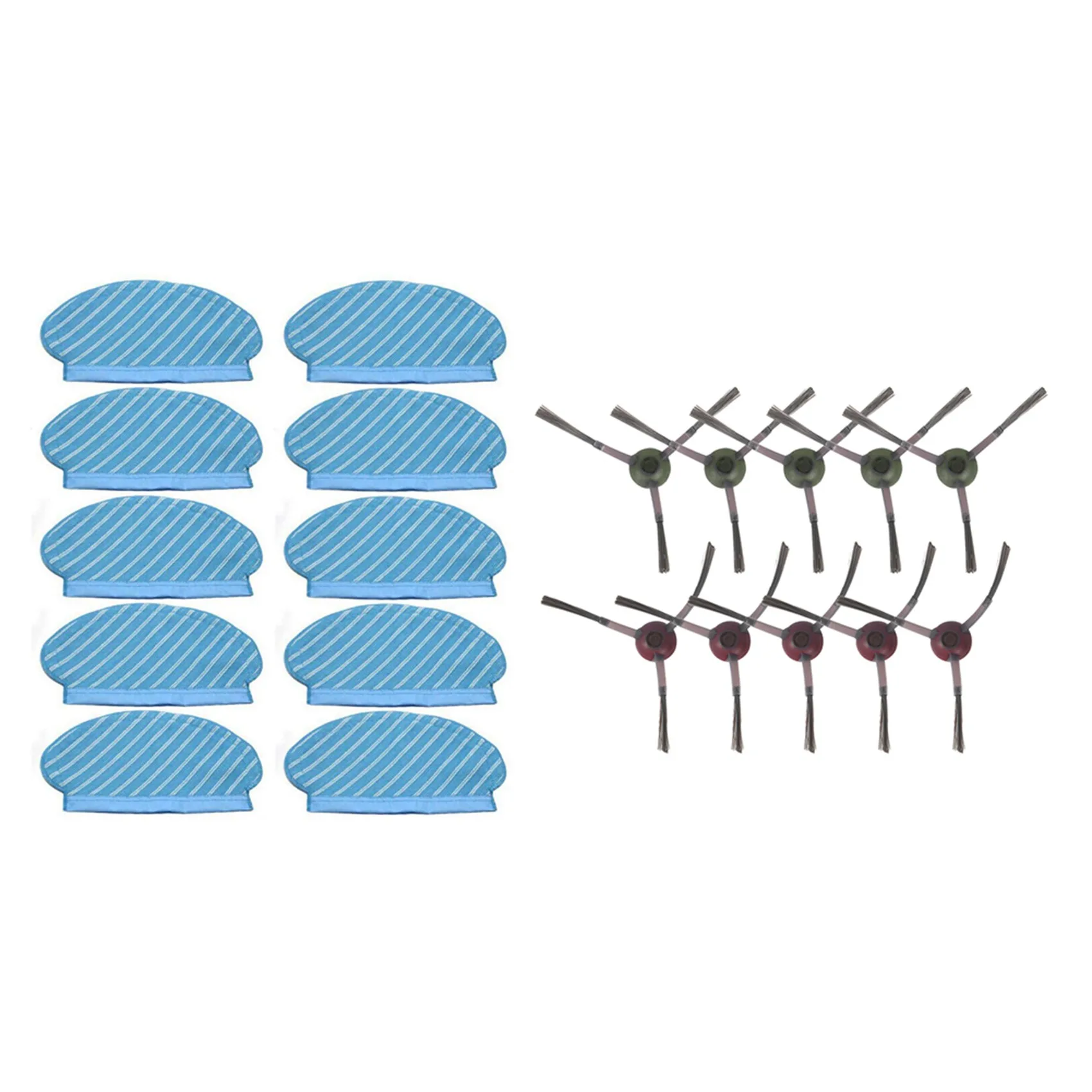 

10Pcs Mop Cloth Pads Set For Ecovacs Deebot With 10Pcs For Ecovacs Deebot OZMO 950 Robot Vacuum Cleaner Side Brush
