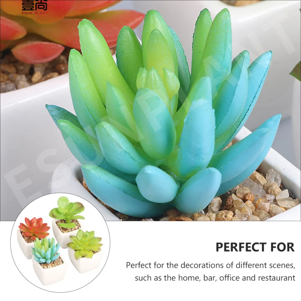 4 шт. похожая на настоящую горшечные растения суккулент Декор искусственные