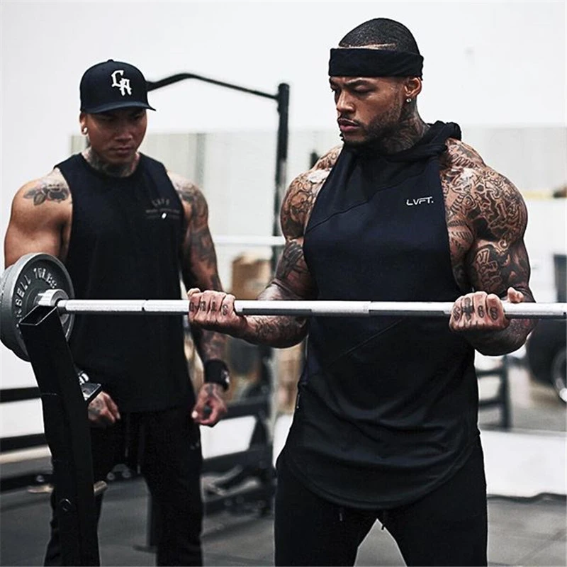 Майка Мужская Спортивная быстросохнущая с капюшоном и | одежда