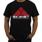 Забавные мужские футболки с логотипом SKYNET, футболка Cyberdyne, Сара Терминатор, системы Джон исследование, Коннор, хлопковые мужские футболки
