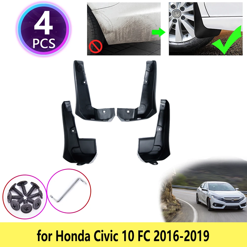 4 шт. для Honda Civic 10 FC 2016 2017 2018 2019 новые брызговики крыло брызговик защита задние
